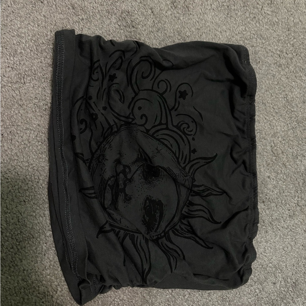 Black Tube Top with Sun Design